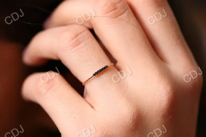 0.05CTW Twisted Black Lab Grown Diamonds Wedding Band