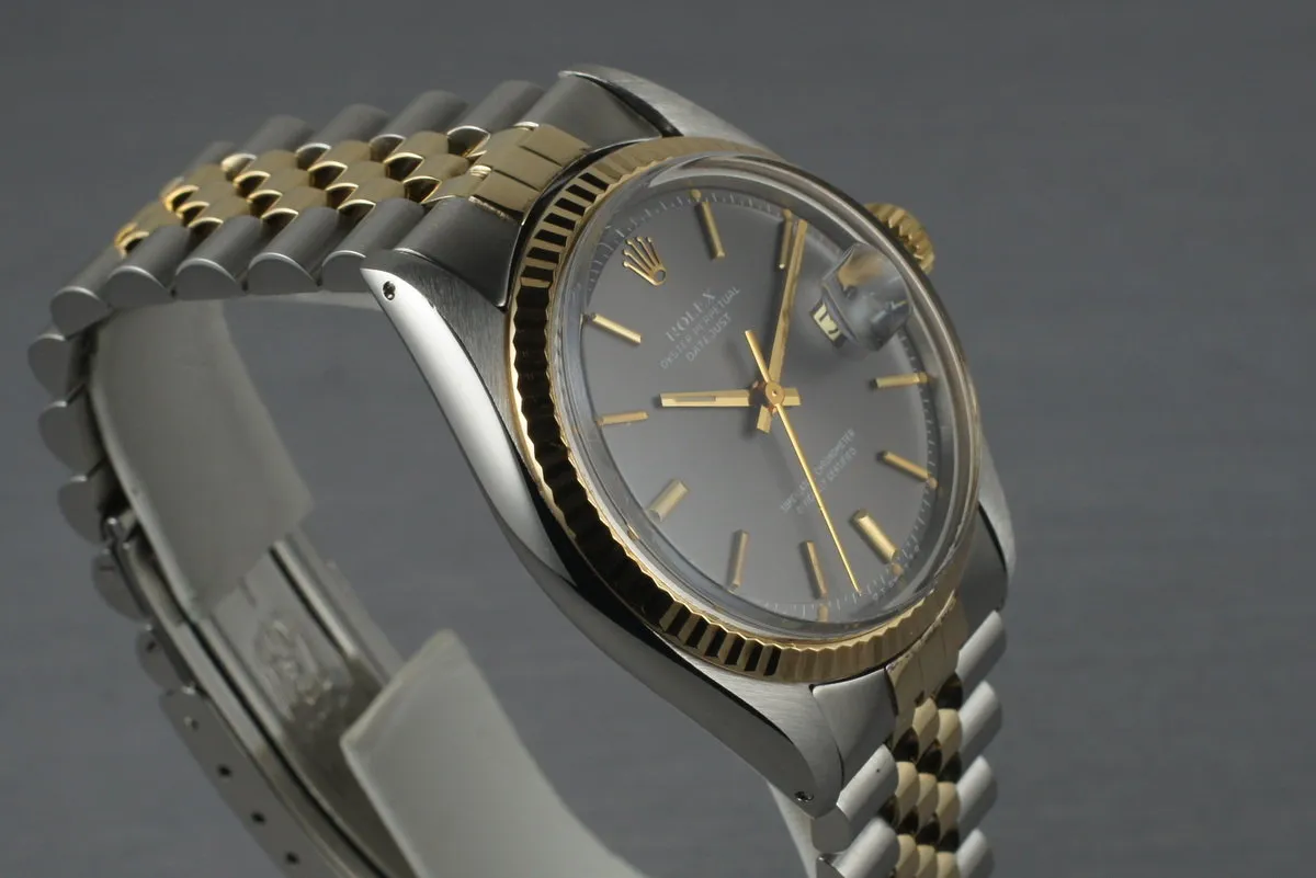 1972 Rolex Two Tone DateJust 1601 with Dark Gray Dial