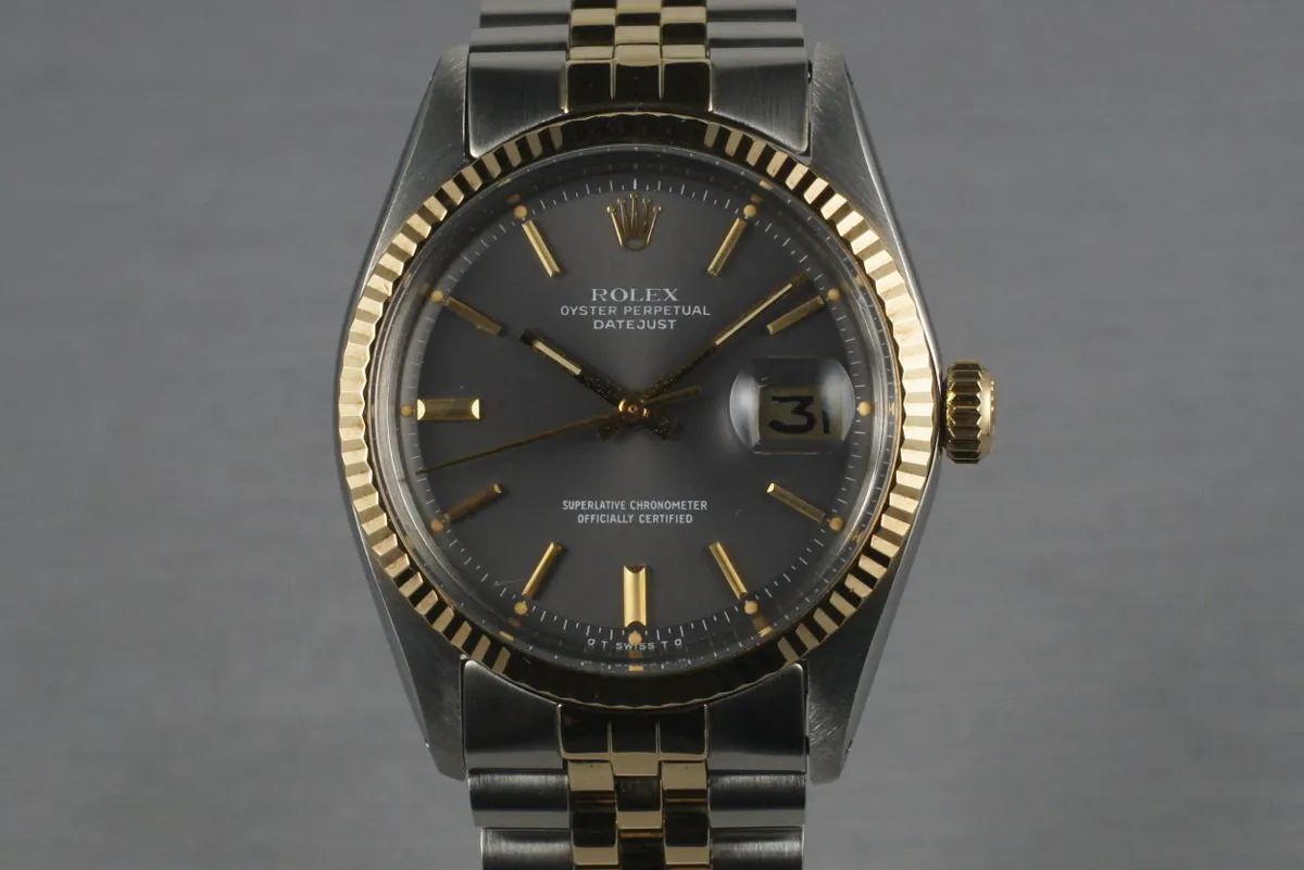 1972 Rolex Two Tone DateJust 1601 with Dark Gray Dial