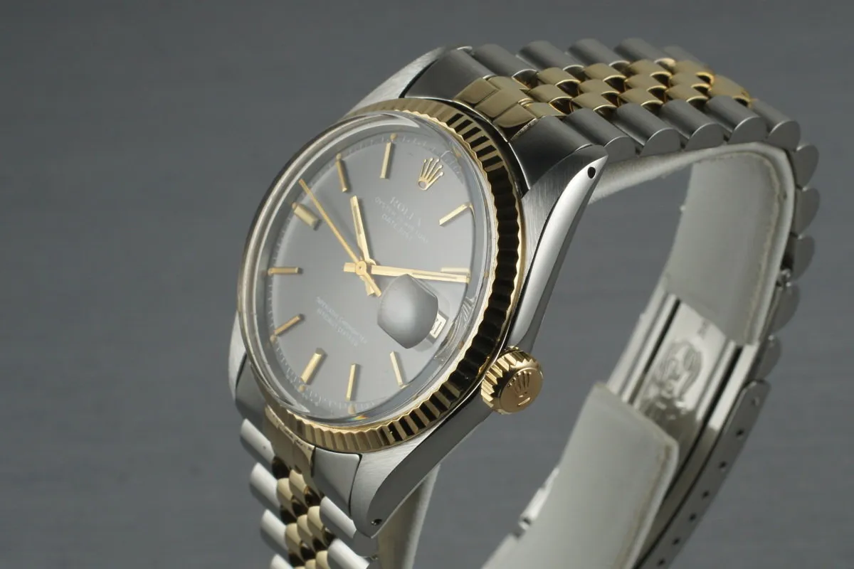 1972 Rolex Two Tone DateJust 1601 with Dark Gray Dial