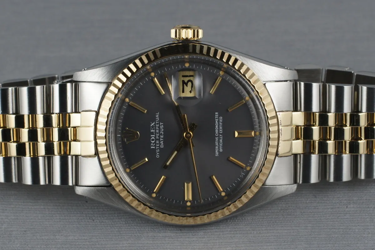 1972 Rolex Two Tone DateJust 1601 with Dark Gray Dial