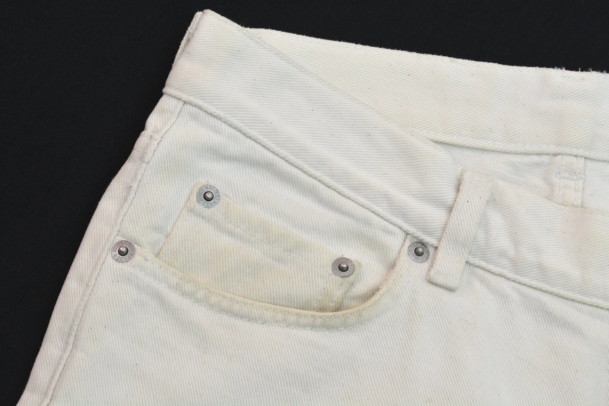 1997 White Vintage Stained Denim Painter Jeans