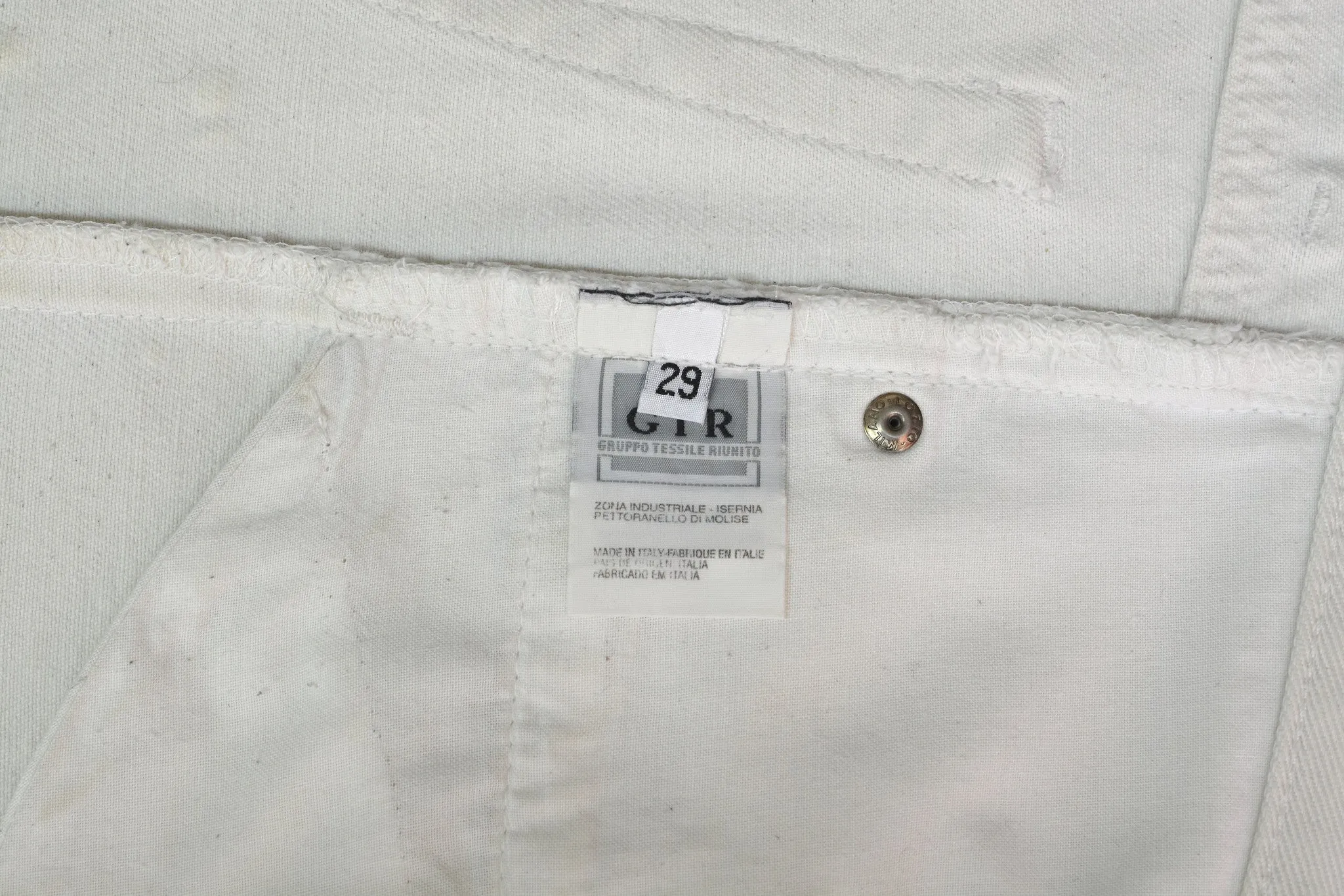 1997 White Vintage Stained Denim Painter Jeans