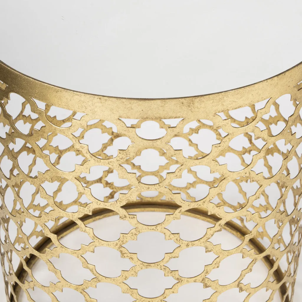 21" Gold Mirrored Round End Table By Homeroots