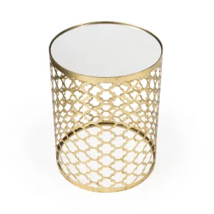 21" Gold Mirrored Round End Table By Homeroots