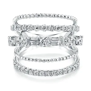 5 Row Mixed Shape Diamond Ring