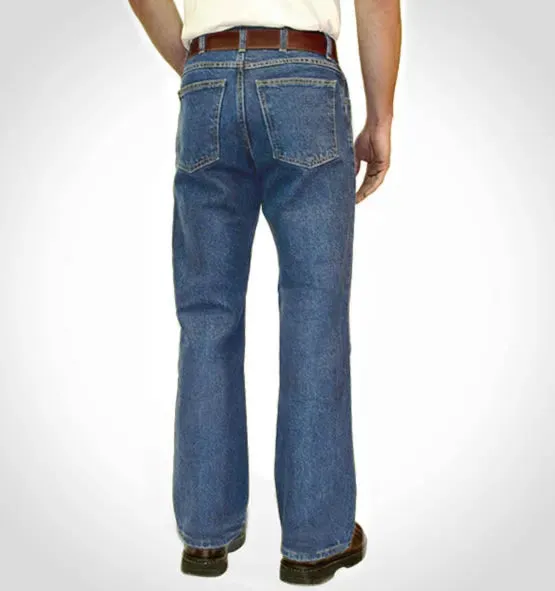 AA701L - Men's Boot Cut Jean with Gusset - Medium Stonewash - Made in USA