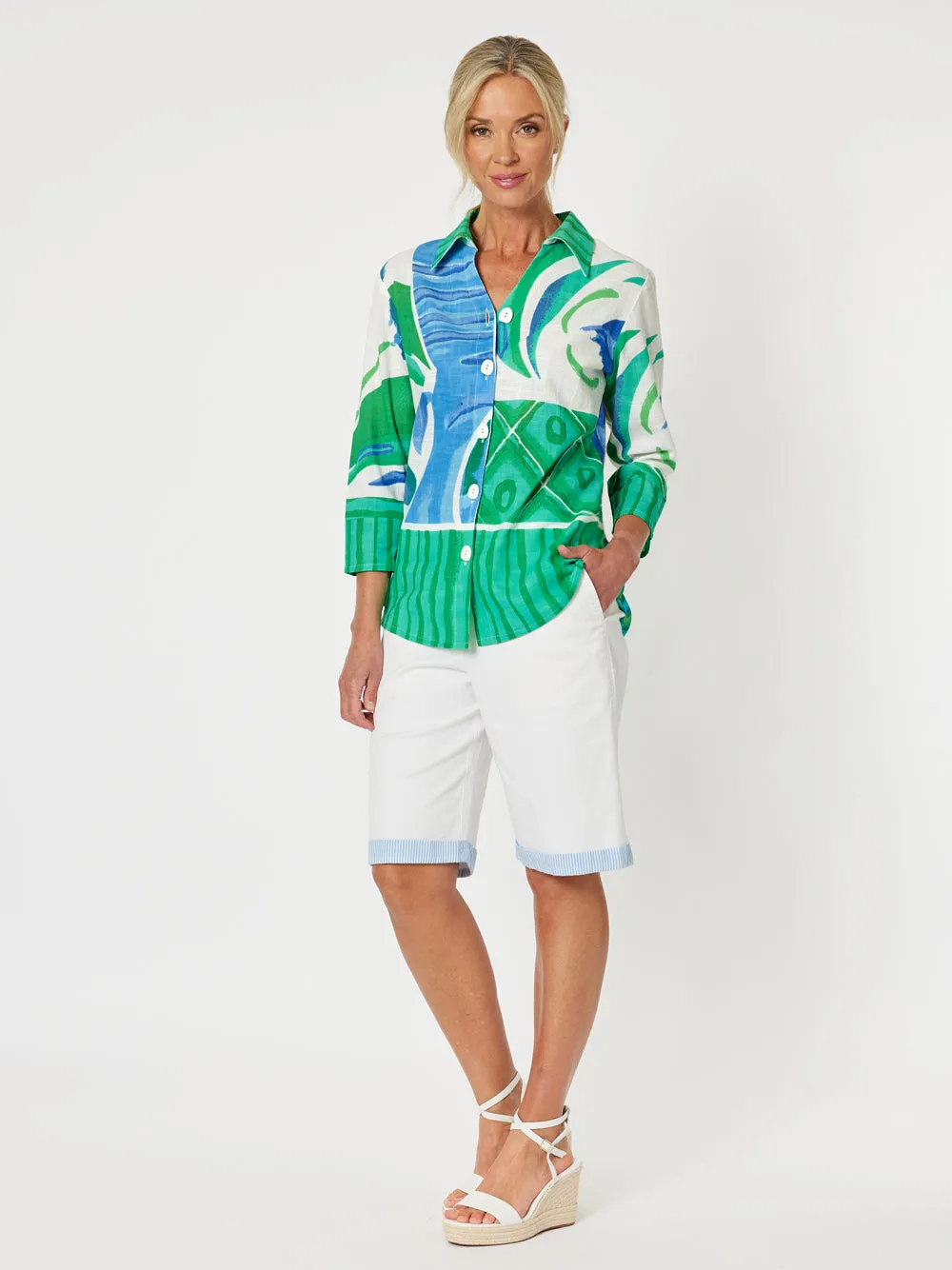 Beach Side Shirt - Green/Blue