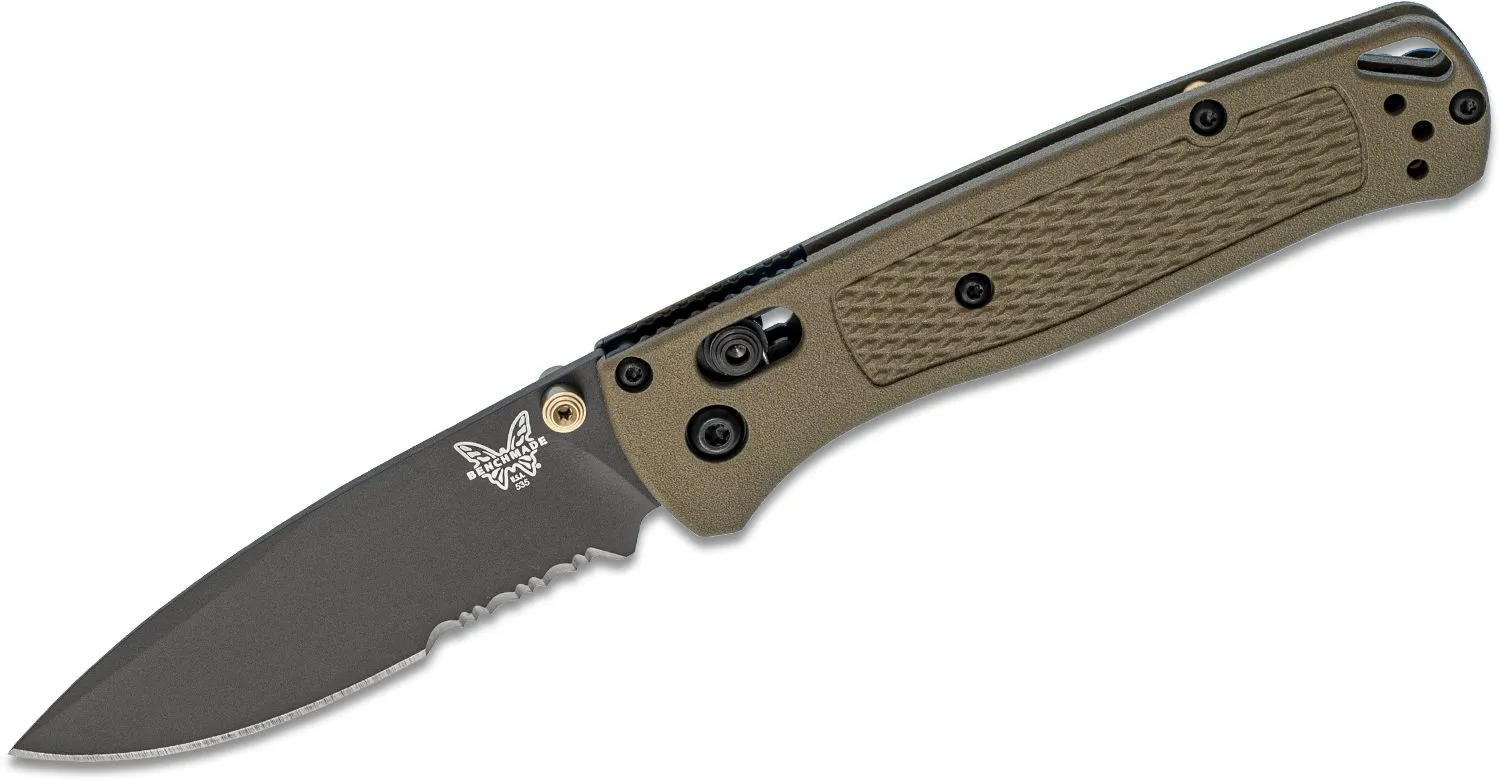 Benchmade Bugout 535SGRY-1 Folding Knife 3.24in Serrated S30V Steel Blade