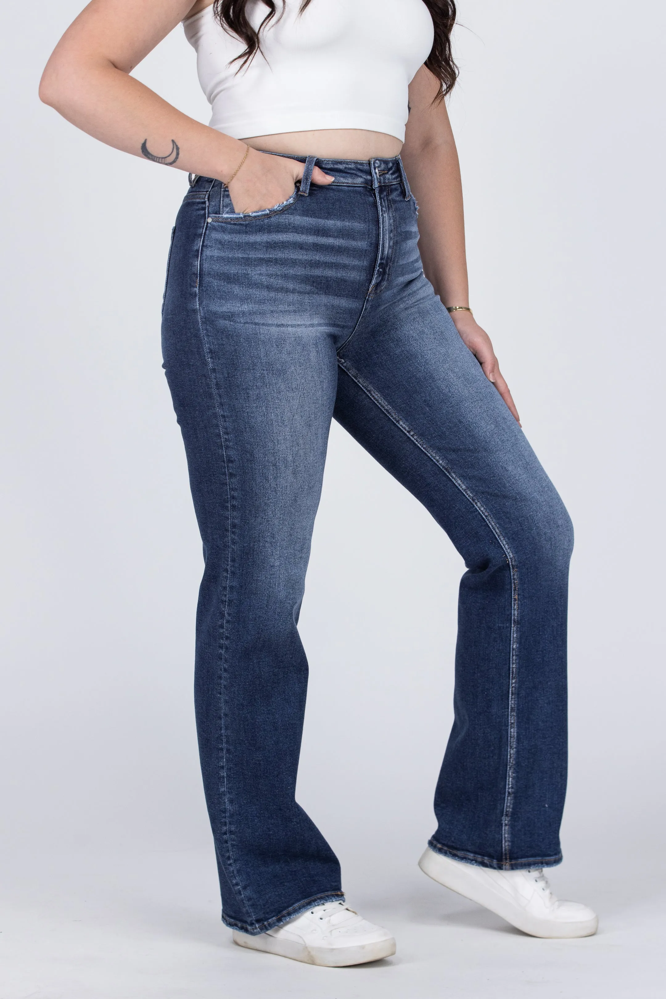 Blow My Mind from Risen: High-Rise Straight Leg Denim