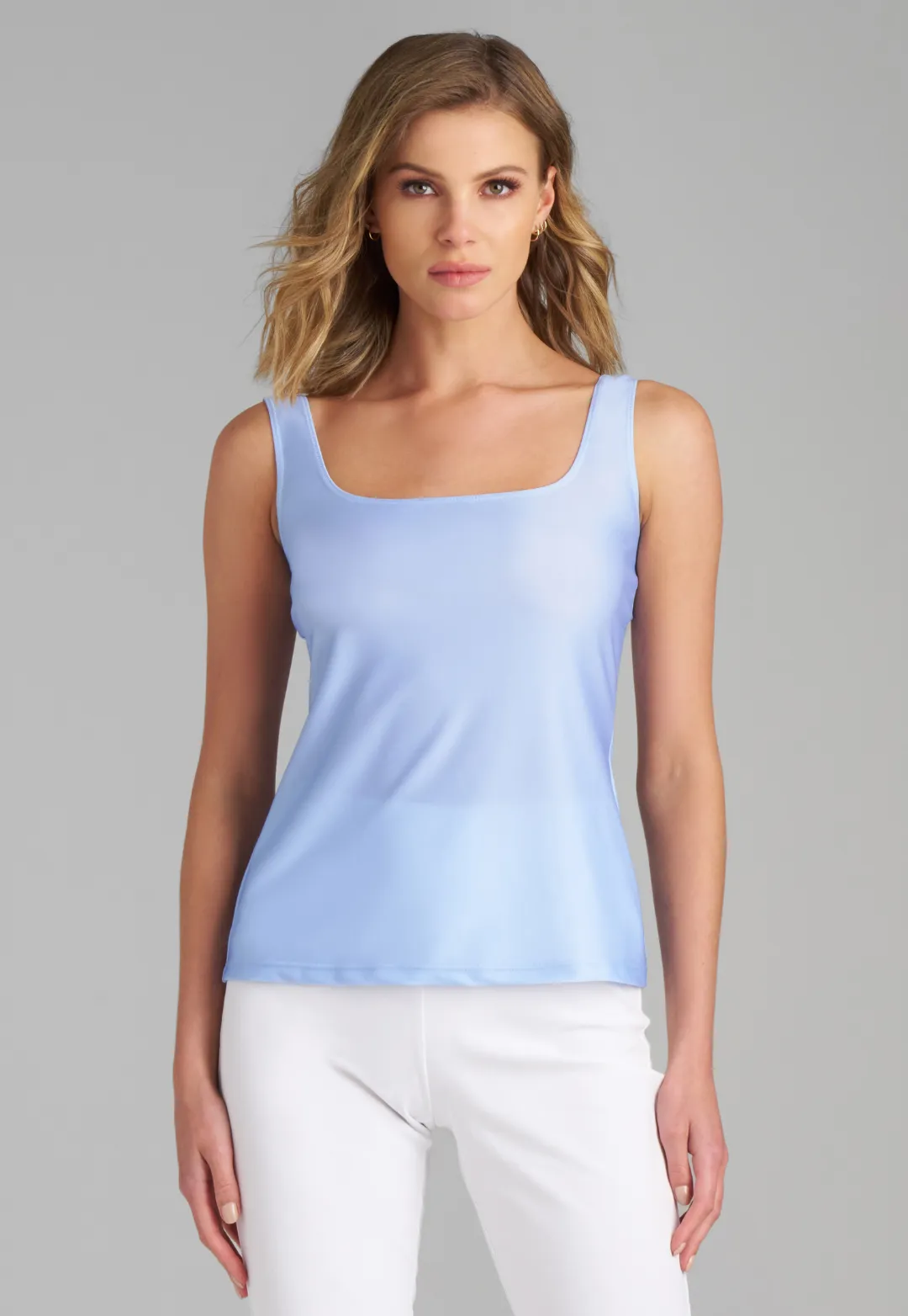 Caterina Stretch Knit Tank Top in Periwinkle