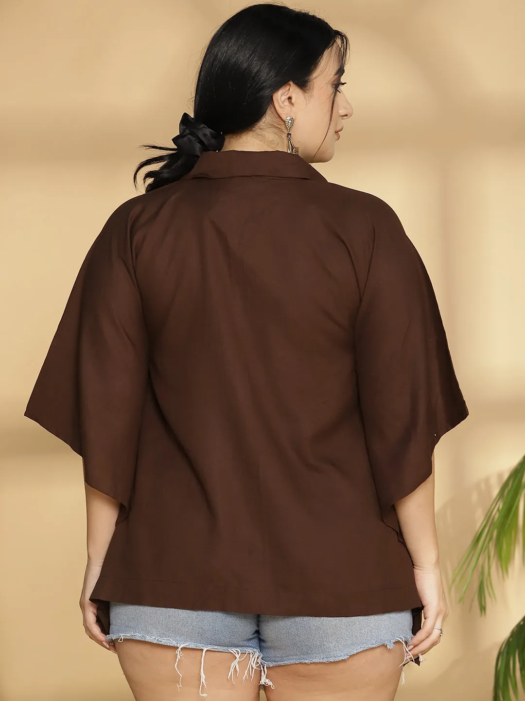 Coffee Kaftan Top - Blossom Breeze