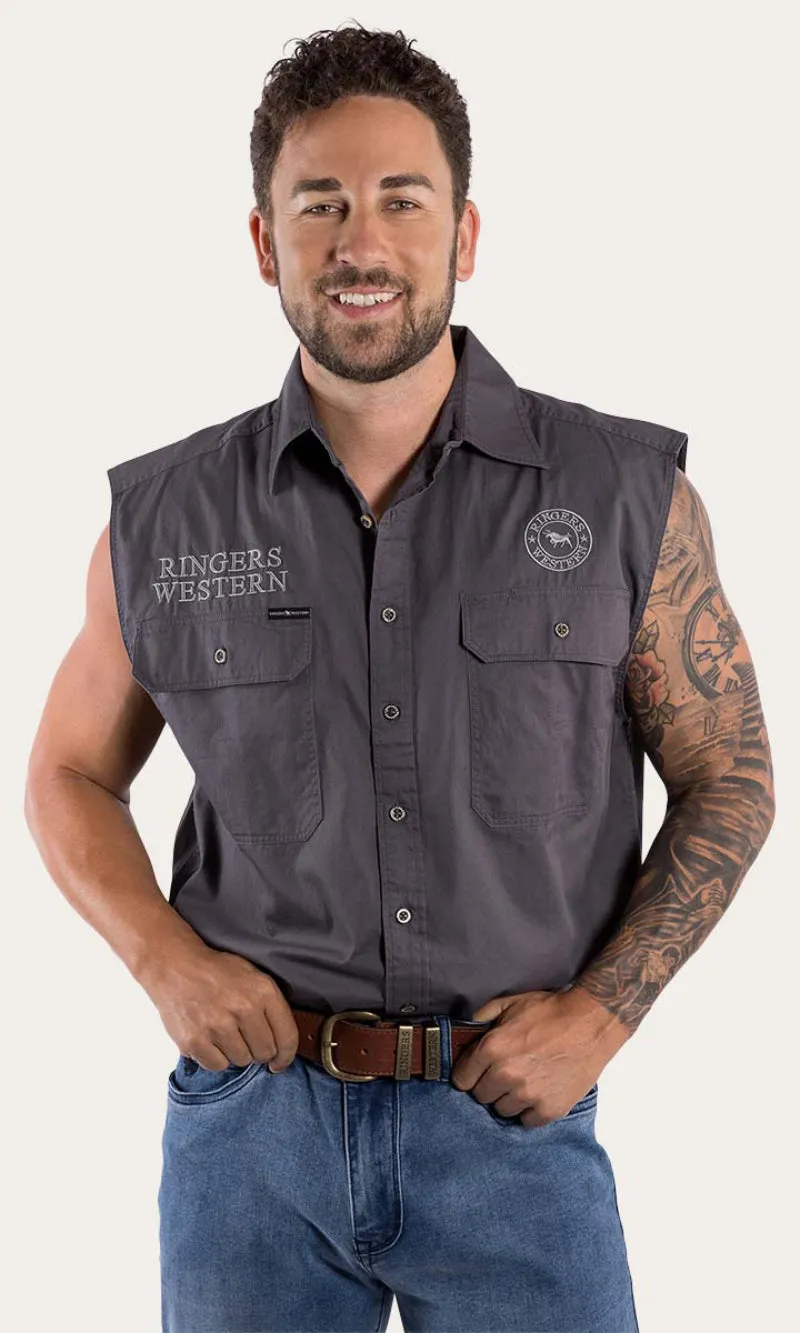 Cotton Hawkeye Men's Sleeveless  Work Shirt, More Colours