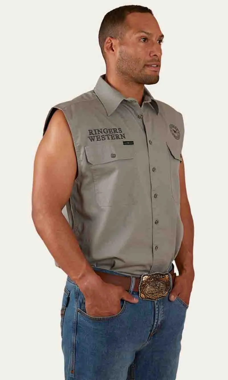 Cotton Hawkeye Men's Sleeveless  Work Shirt, More Colours