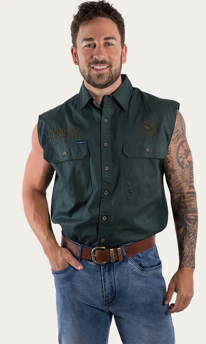 Cotton Hawkeye Men's Sleeveless  Work Shirt, More Colours