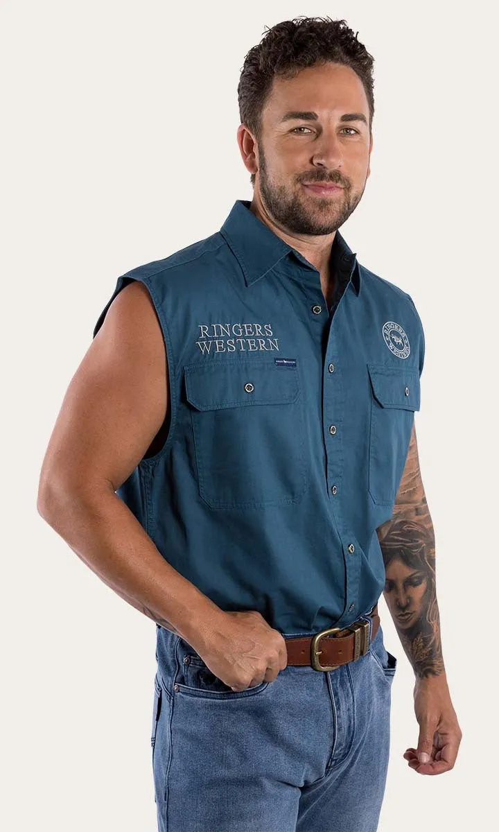 Cotton Hawkeye Men's Sleeveless  Work Shirt, More Colours