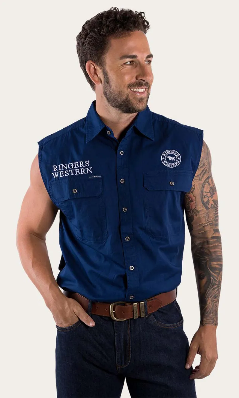 Cotton Hawkeye Men's Sleeveless  Work Shirt, More Colours