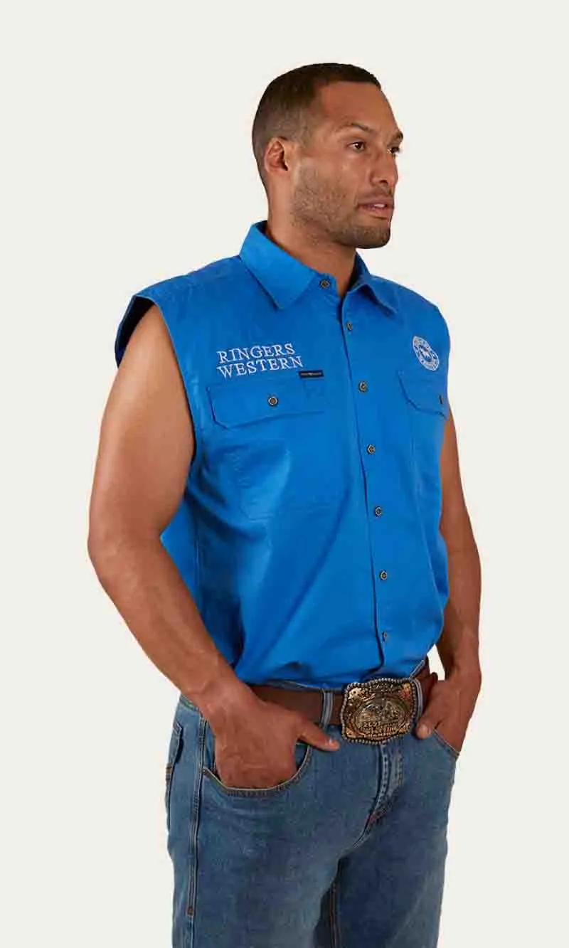 Cotton Hawkeye Men's Sleeveless  Work Shirt, More Colours