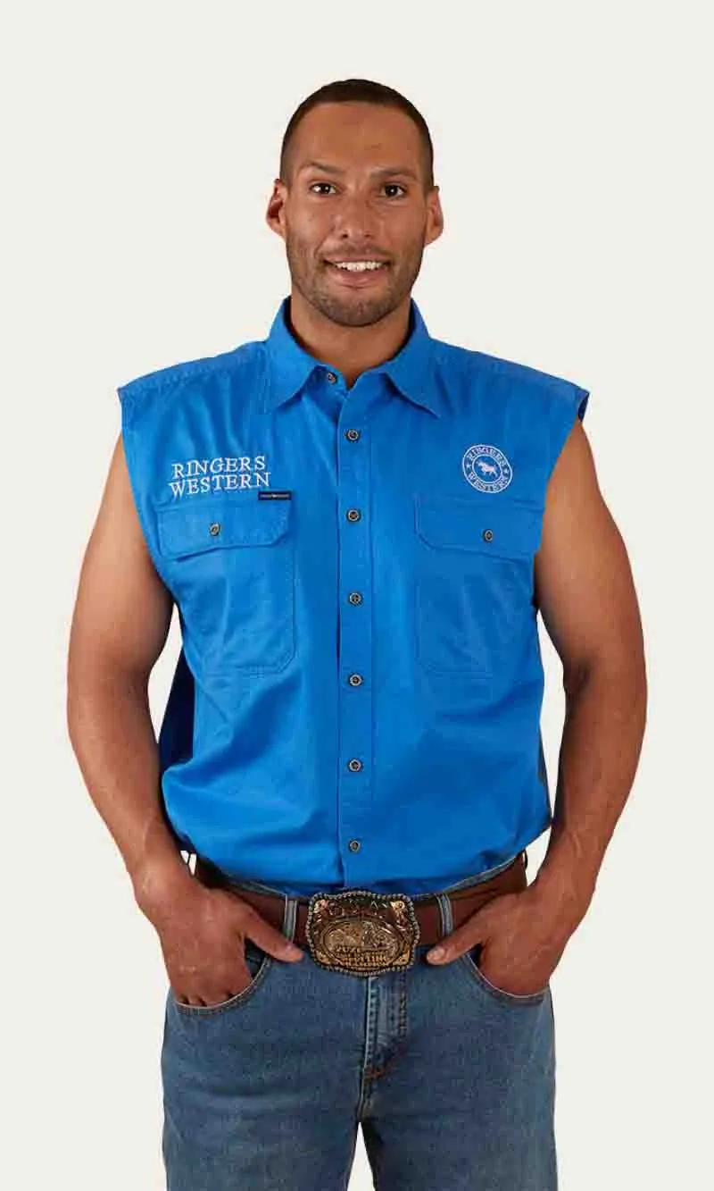 Cotton Hawkeye Men's Sleeveless  Work Shirt, More Colours