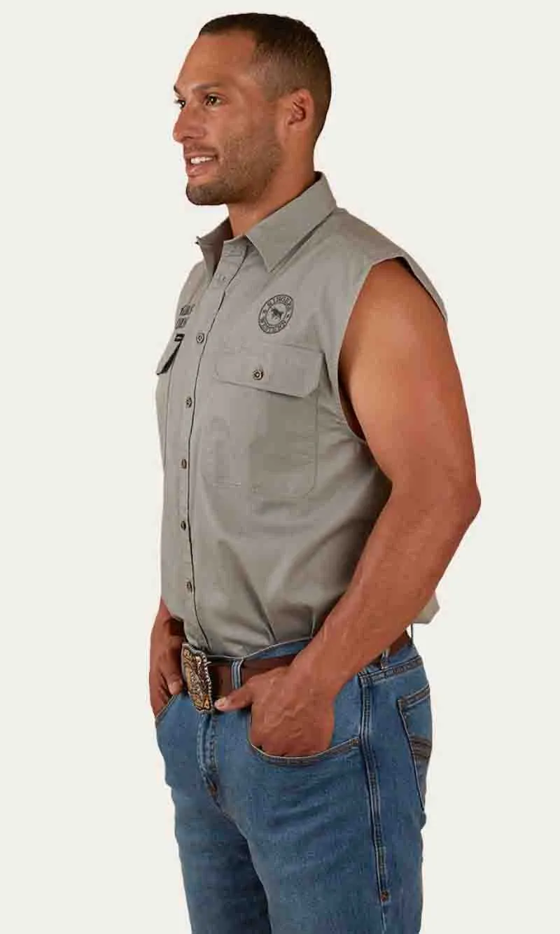 Cotton Hawkeye Men's Sleeveless  Work Shirt, More Colours