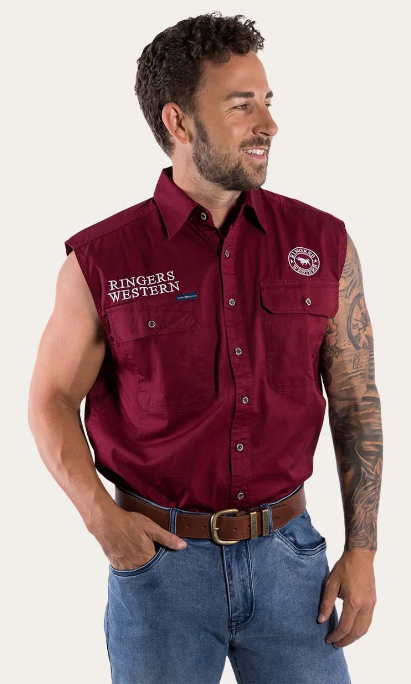 Cotton Hawkeye Men's Sleeveless  Work Shirt, More Colours