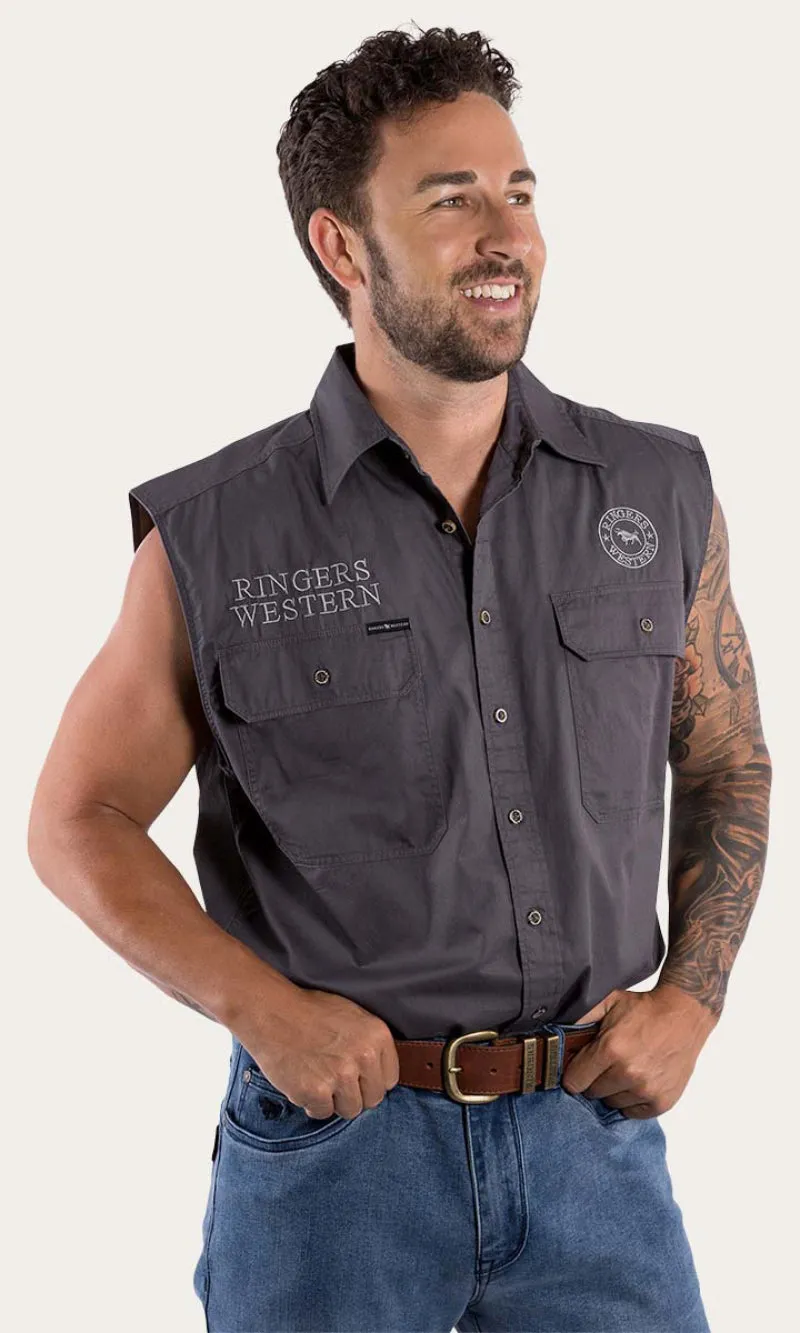 Cotton Hawkeye Men's Sleeveless  Work Shirt, More Colours