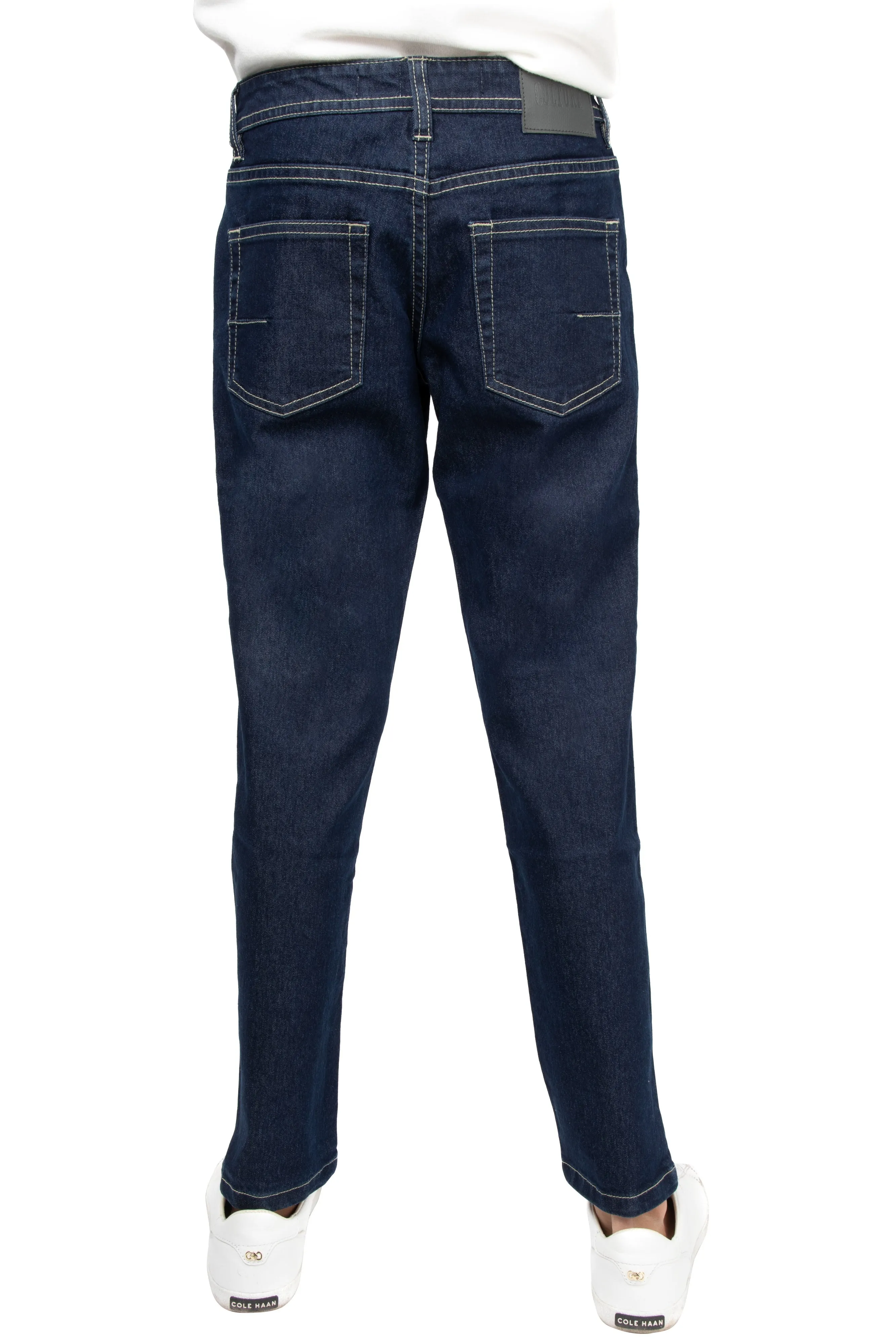 CULTURA Boy's Slim Fit Washed Accent Stitch Denim Pants