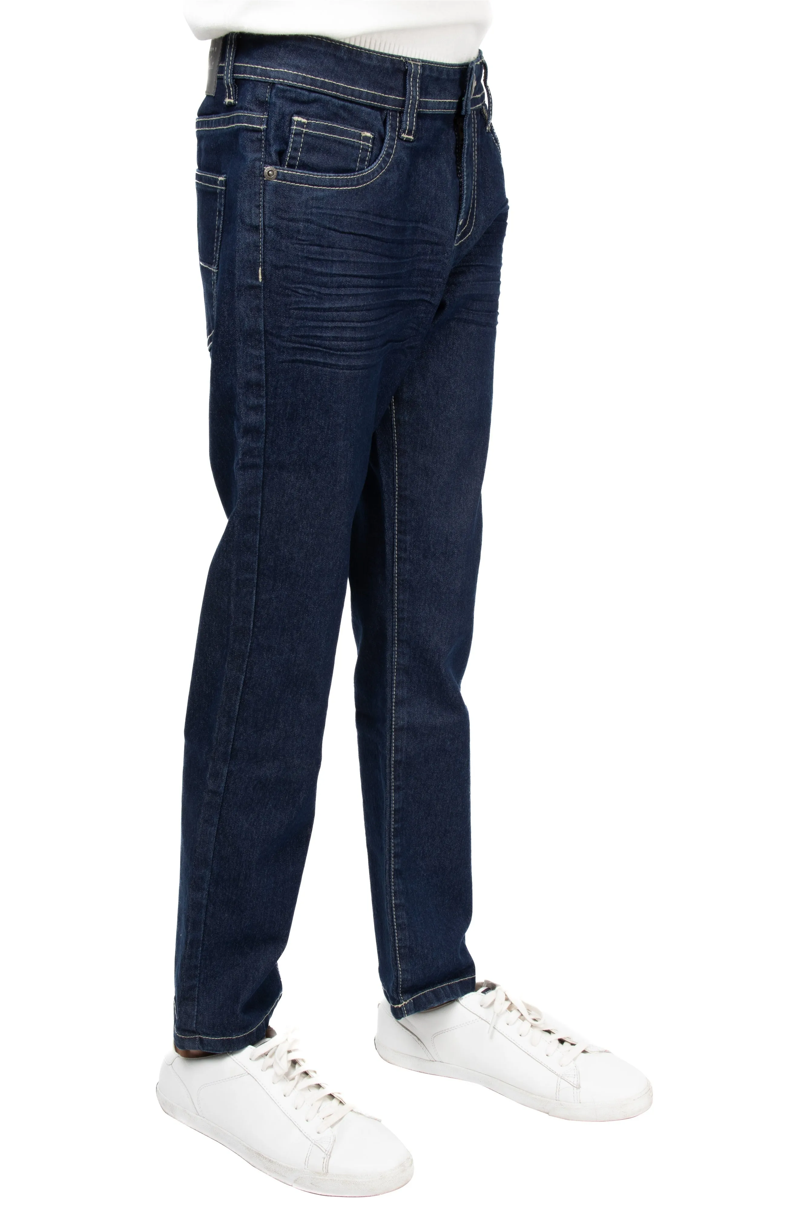 CULTURA Boy's Slim Fit Washed Accent Stitch Denim Pants