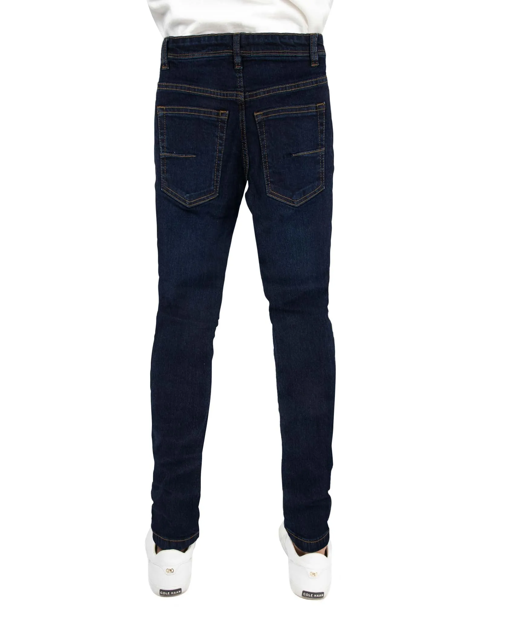 CULTURA Kid's Slim Fit Washed Accent Stitch Denim Pants