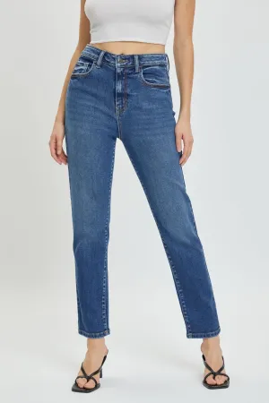 Dark Denim High Rise Straight Jeans