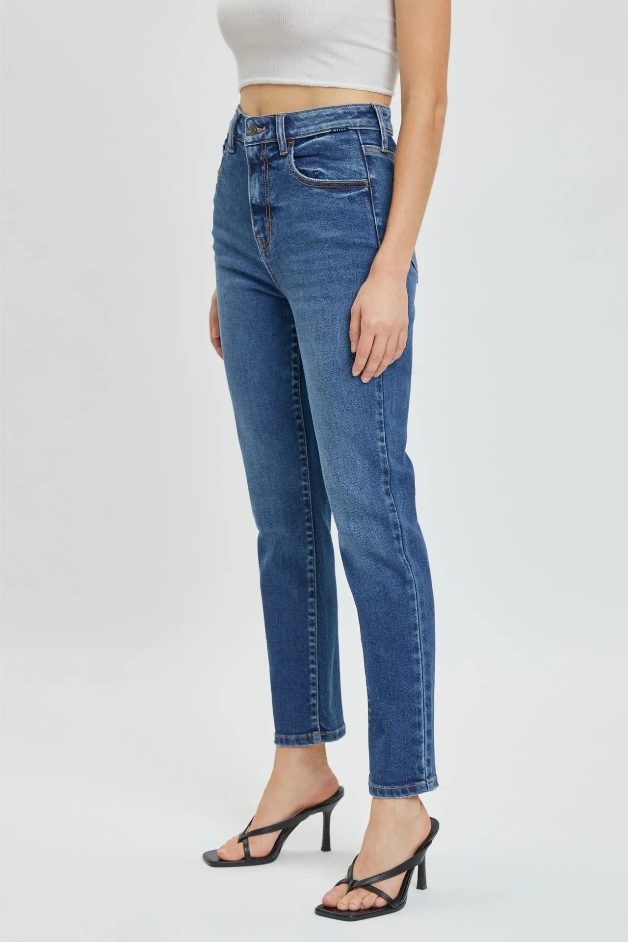 Dark Denim High Rise Straight Jeans