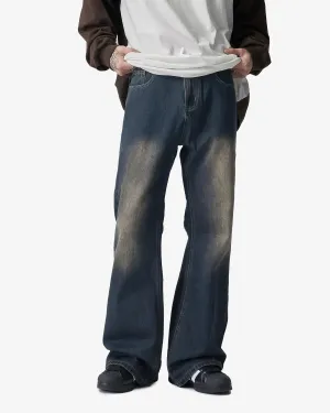 Dark Wash Micro Flared Blue Jeans