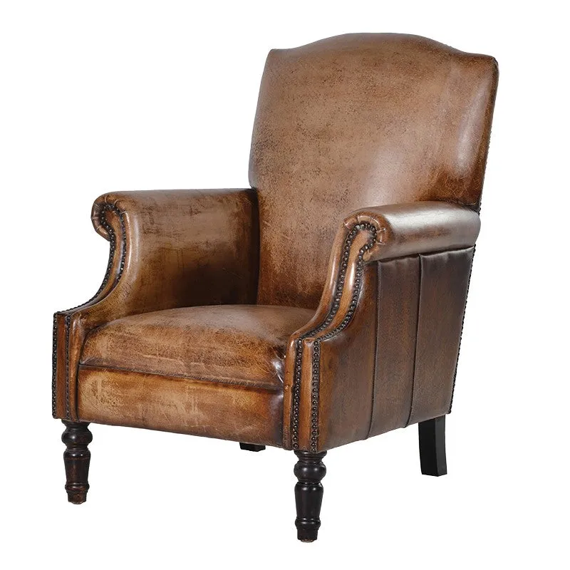 Distressed Aged Leather Armchair | PRE ORDER