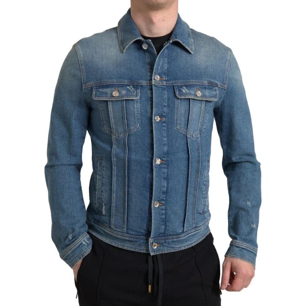 Dolce & Gabbana Elegant Blue Denim Stretch Jacket