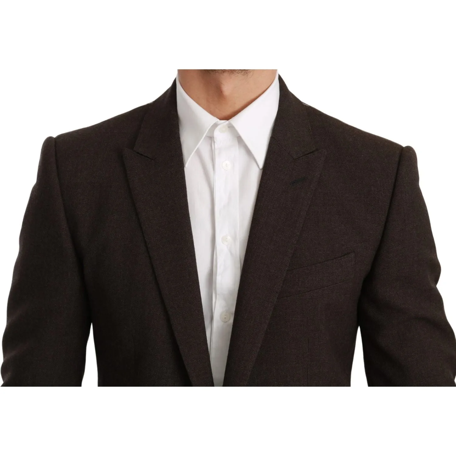 Dolce & Gabbana Elegant Brown Virgin Wool Martini Blazer