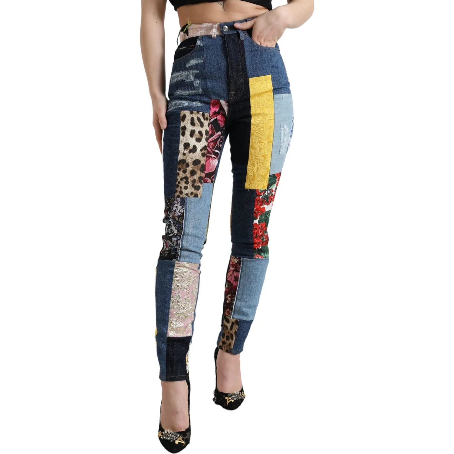 Dolce & Gabbana Vibrant Patchwork Skinny Jeans