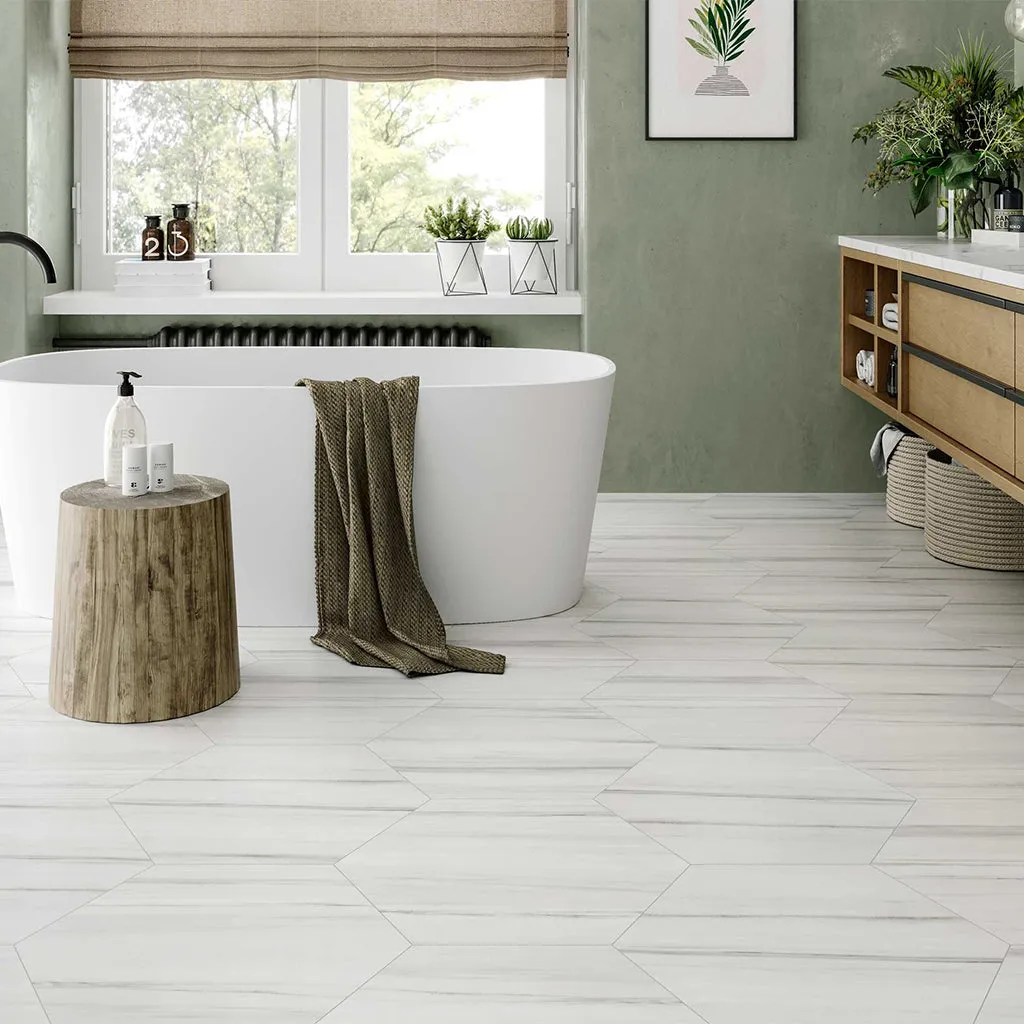 Dolomite Satin, Hexagon - Porcelain Tile