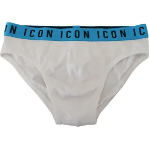 Dsquared² Elegant White Cotton Stretch Briefs