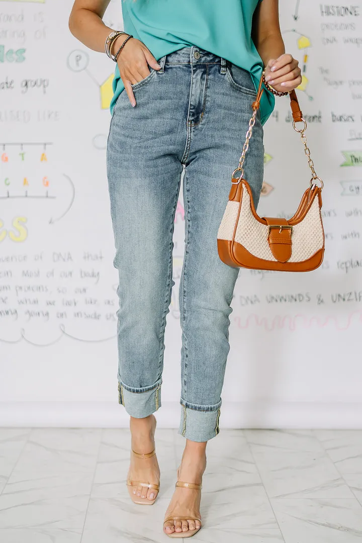 Eva Brielle Cuffed Boyfriend Jeans