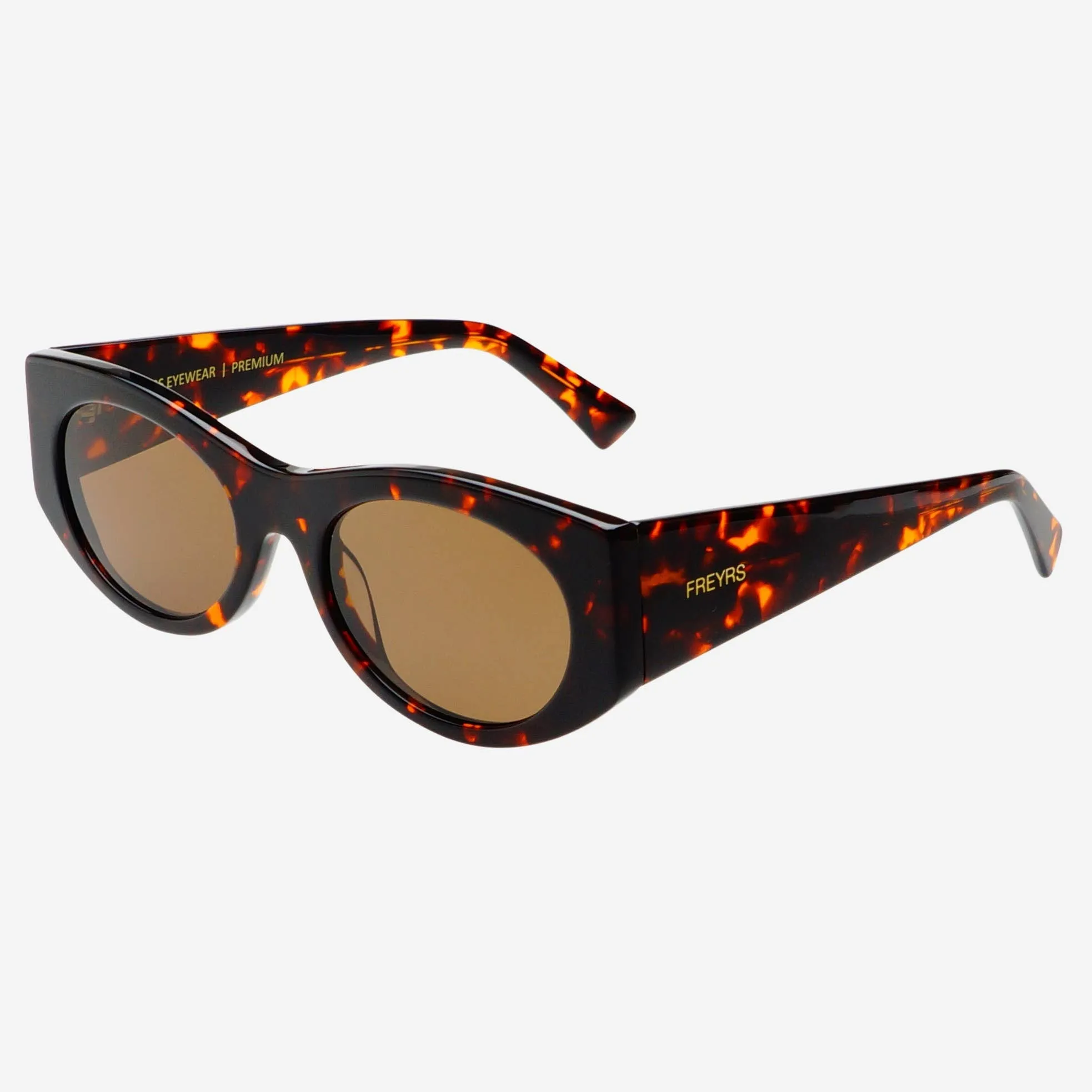 FREYRS Layla Acetate Oval Sunglasses Brown Tortoise