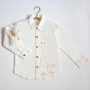 Frosty Giraffe Embroidered Formal Shirt