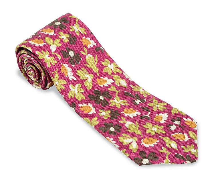 Fuchsia Walham Floral Necktie - F5606