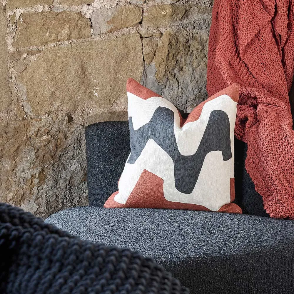 Fylix Wool/Linen Cushion - Rust