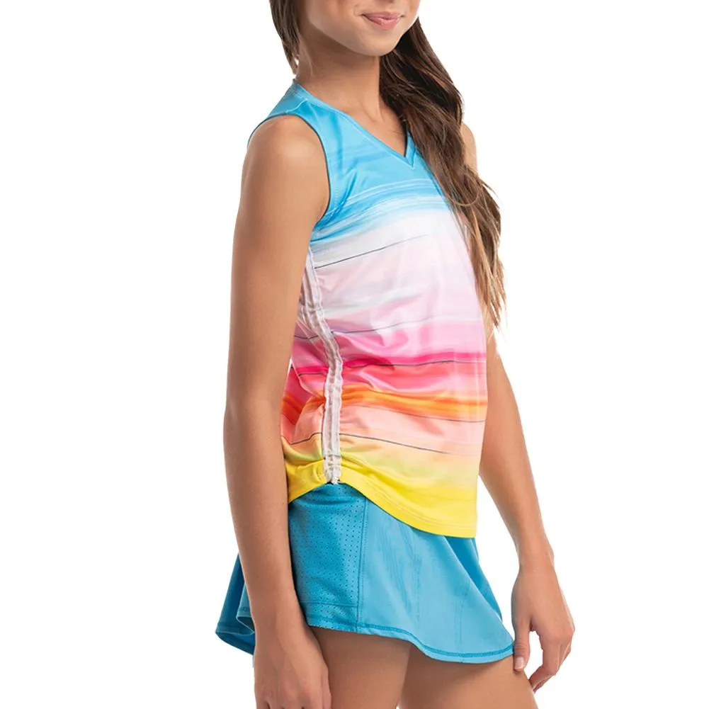 Girl's Tropical Bliss Ruche Tennis Tank Parrot