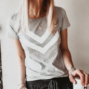 Grey tee with white chevron *new*