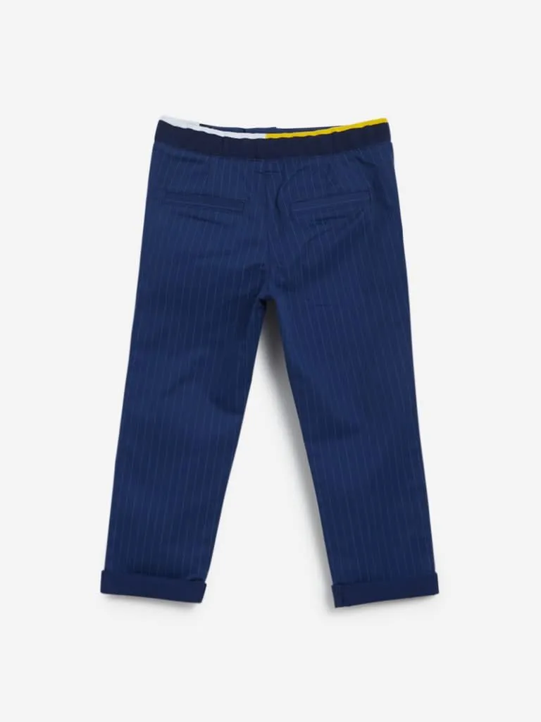 HOP Kids Dark Blue Striped Trousers