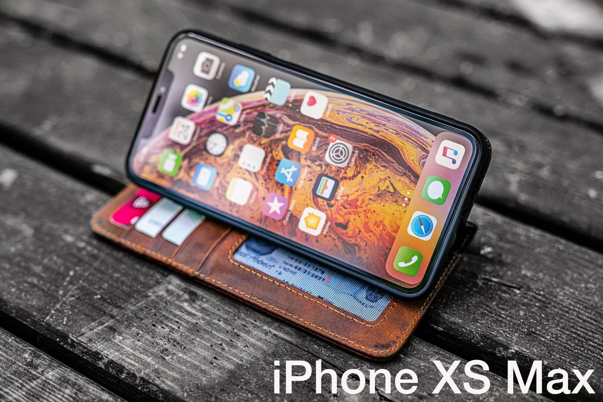 iPhone XS-MAX Leather Wallet Case - No.01