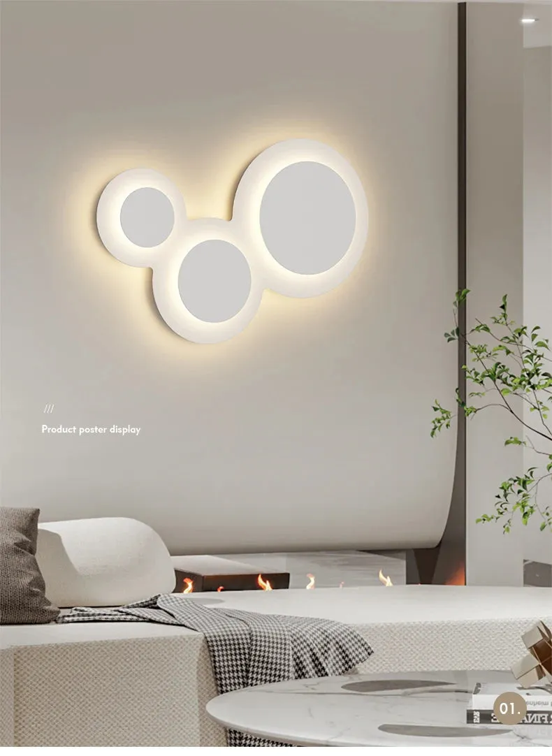 IWP Minimalist Nordic Round White Wall Lamp Creative Atmosphere