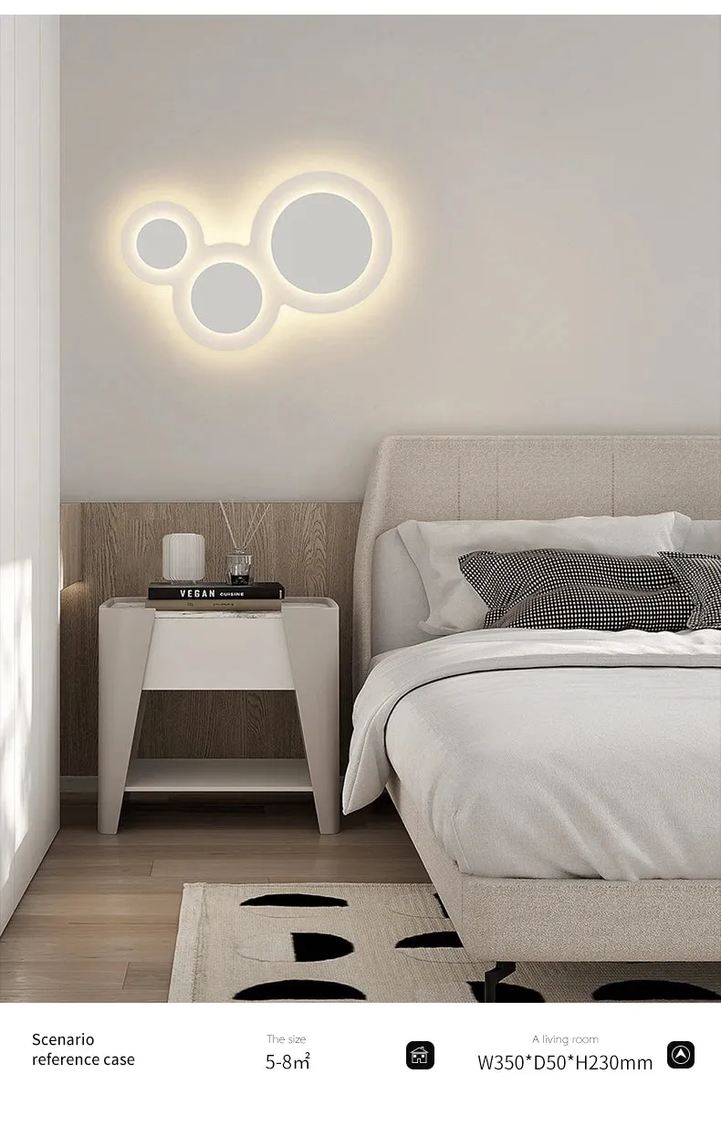 IWP Minimalist Nordic Round White Wall Lamp Creative Atmosphere