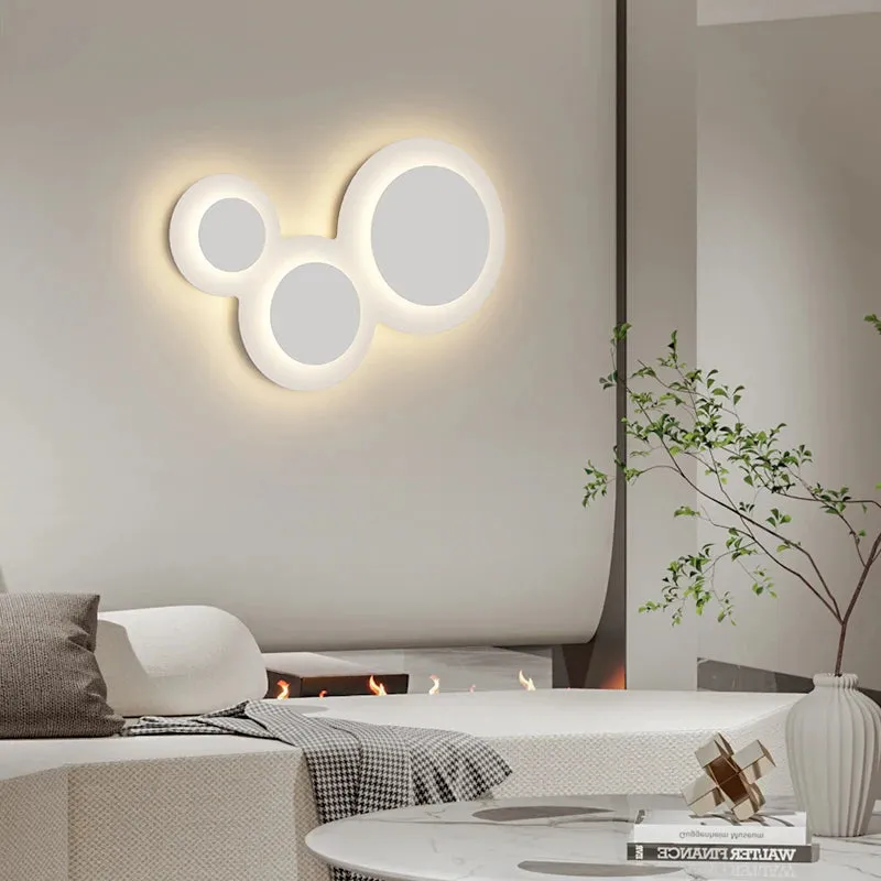 IWP Minimalist Nordic Round White Wall Lamp Creative Atmosphere